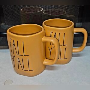 Rae Dunn FALL Y'ALL Fall Orange Set Of 2 Mugs Sale FINAL MARKDOWN NO OFFERS